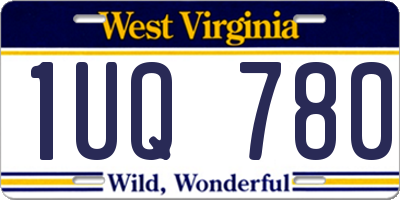 WV license plate 1UQ780