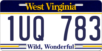 WV license plate 1UQ783