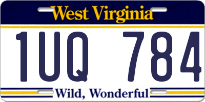 WV license plate 1UQ784