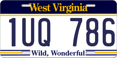 WV license plate 1UQ786