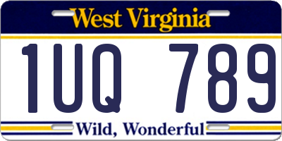 WV license plate 1UQ789