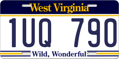 WV license plate 1UQ790