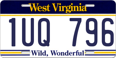 WV license plate 1UQ796