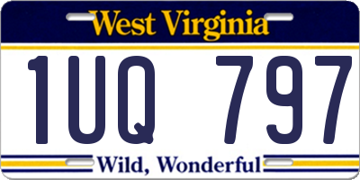 WV license plate 1UQ797
