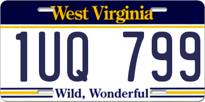 WV license plate 1UQ799