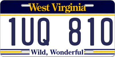 WV license plate 1UQ810