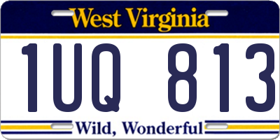 WV license plate 1UQ813