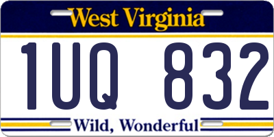 WV license plate 1UQ832