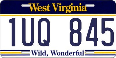 WV license plate 1UQ845
