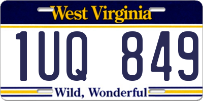 WV license plate 1UQ849