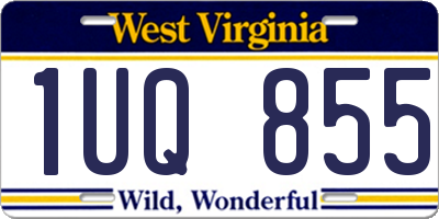WV license plate 1UQ855