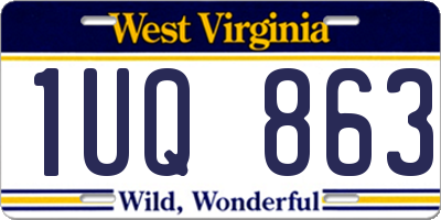 WV license plate 1UQ863