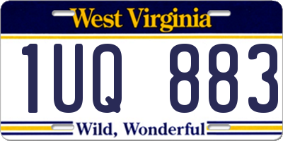 WV license plate 1UQ883