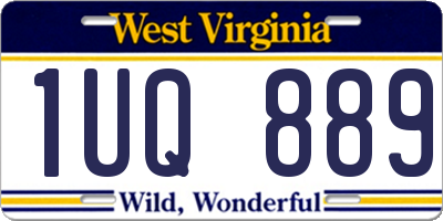 WV license plate 1UQ889