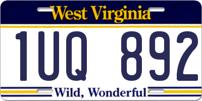 WV license plate 1UQ892