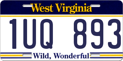 WV license plate 1UQ893