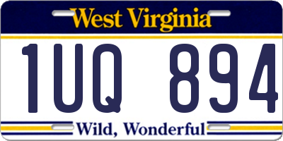 WV license plate 1UQ894