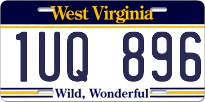 WV license plate 1UQ896