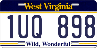WV license plate 1UQ898