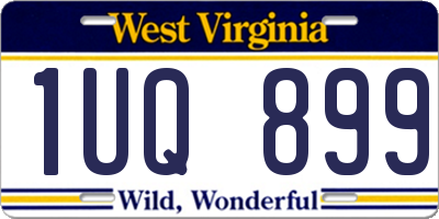 WV license plate 1UQ899