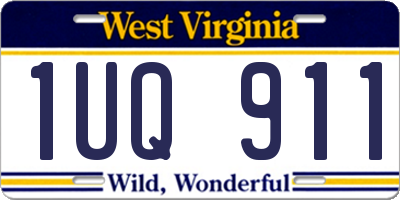 WV license plate 1UQ911