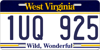 WV license plate 1UQ925
