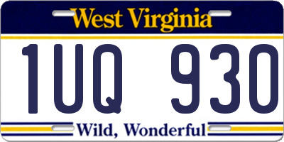 WV license plate 1UQ930