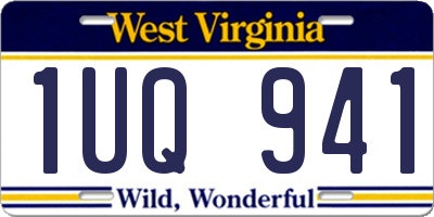 WV license plate 1UQ941