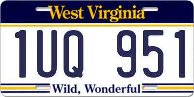 WV license plate 1UQ951