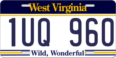 WV license plate 1UQ960
