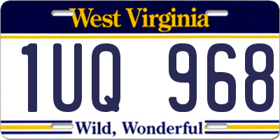WV license plate 1UQ968