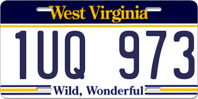 WV license plate 1UQ973
