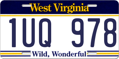 WV license plate 1UQ978