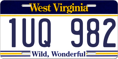 WV license plate 1UQ982