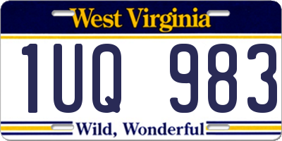 WV license plate 1UQ983