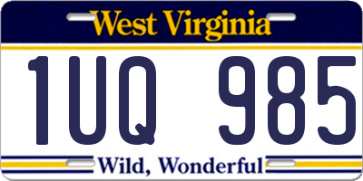 WV license plate 1UQ985