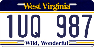 WV license plate 1UQ987