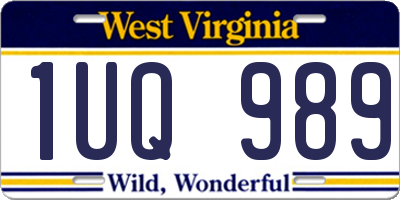 WV license plate 1UQ989