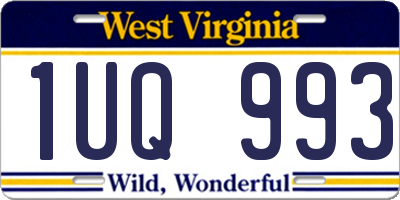 WV license plate 1UQ993