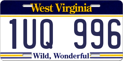 WV license plate 1UQ996