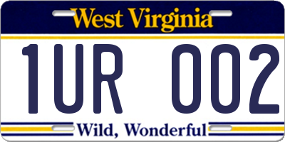 WV license plate 1UR002