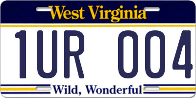WV license plate 1UR004