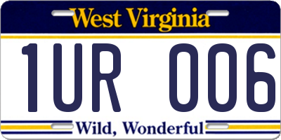 WV license plate 1UR006