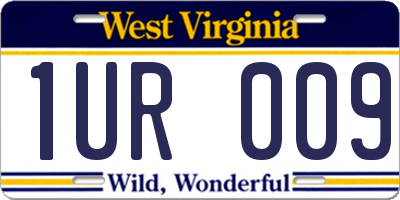 WV license plate 1UR009