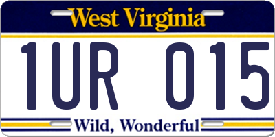 WV license plate 1UR015