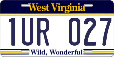 WV license plate 1UR027
