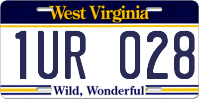 WV license plate 1UR028