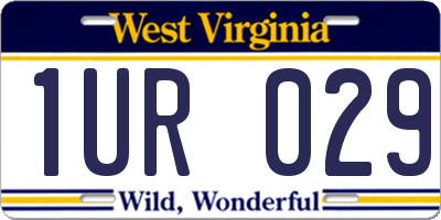 WV license plate 1UR029