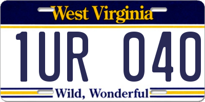 WV license plate 1UR040