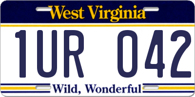 WV license plate 1UR042